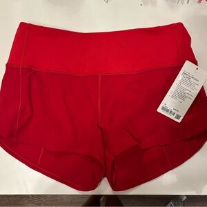 Lululemon Dark Red speed up HR shorts